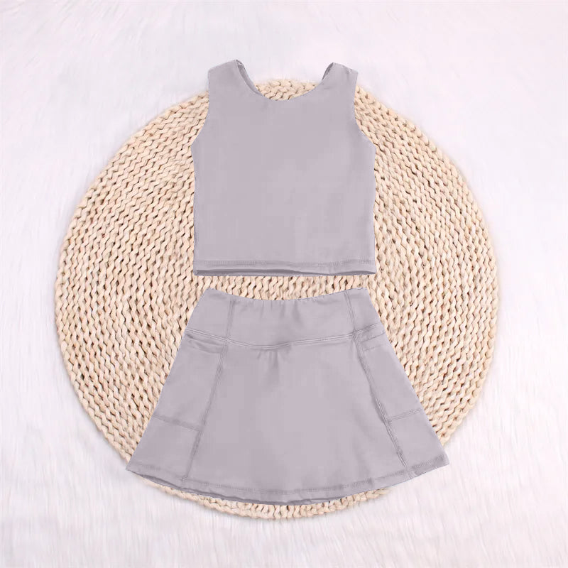 Baby Girls Aqua Blue Vest Top Sports Skorts Clothes Sets