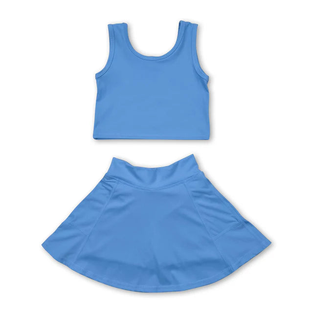 RTS Sibling sleeveless top skirt kids girls active wear set