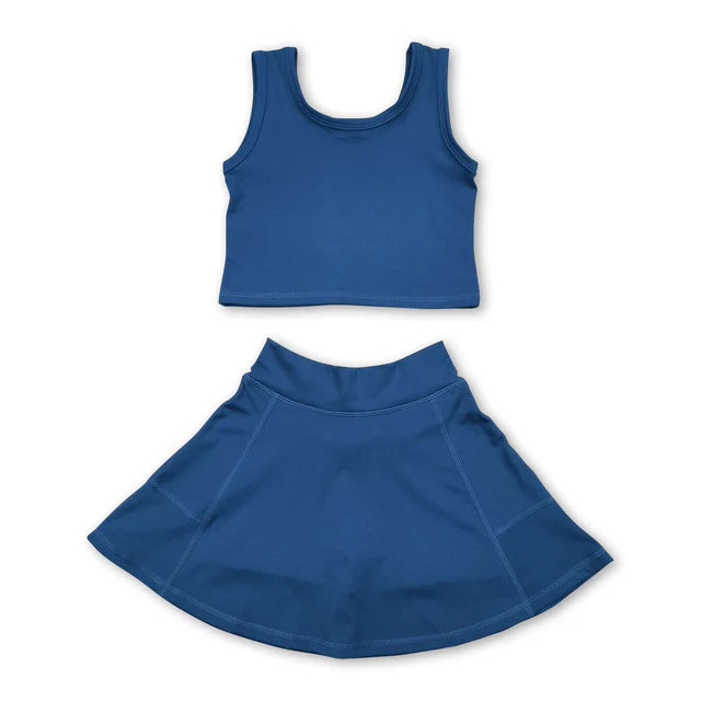 RTS Sibling sleeveless top skirt kids girls active wear set