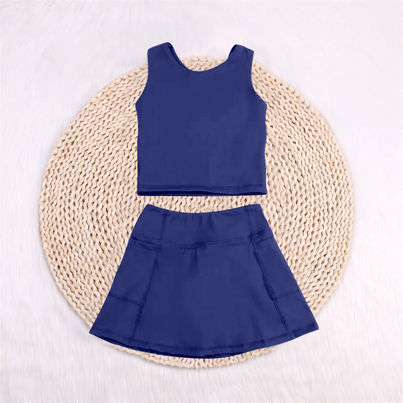 Baby Girls Aqua Blue Vest Top Sports Skorts Clothes Sets