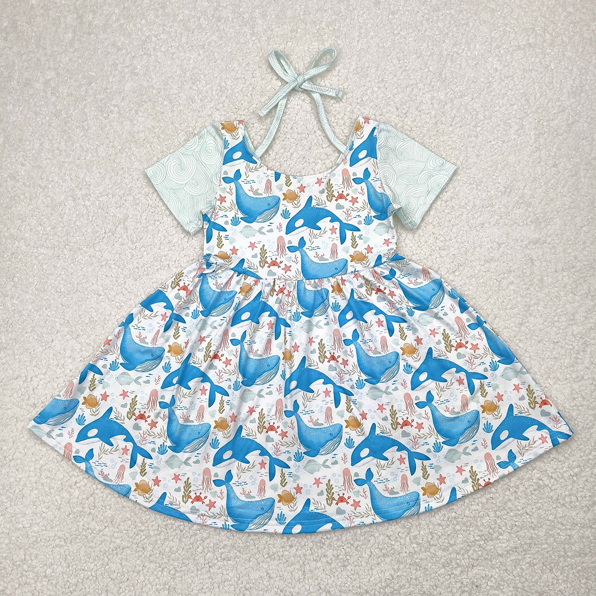 6.09   GSD2011 RTS NO MOQ  Baby Girls Summer Dress baby girls clothes short sleeve dress