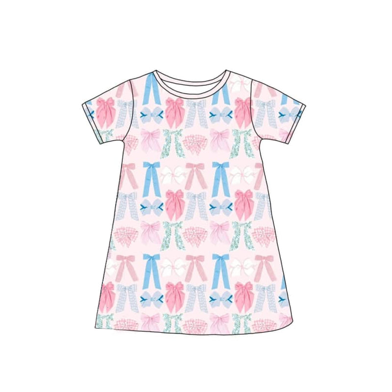 Pink Summer Dresses for Baby Girls with Short Sleeves And Bows - Cute And Fashionable Infant Clothing