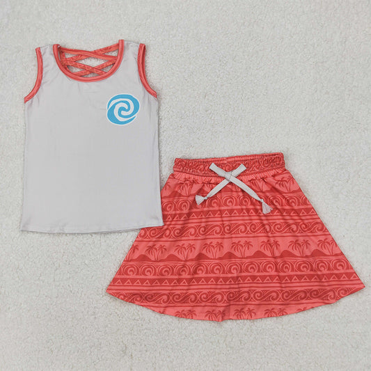 6.11  GSD2073  RTS NO MOQ Baby Girls Summer Outfits Sleeveless top skirt princess toddler girls clothes