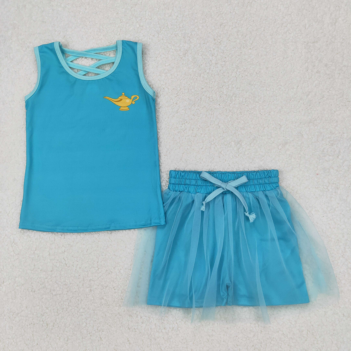 GSD2076RTS NO MOQ Baby Girls Skirt Sets Princess Toddler Girls Sleeveless Pot Top Skirt Outfit - Elegant Summer Clothing for Little Girls