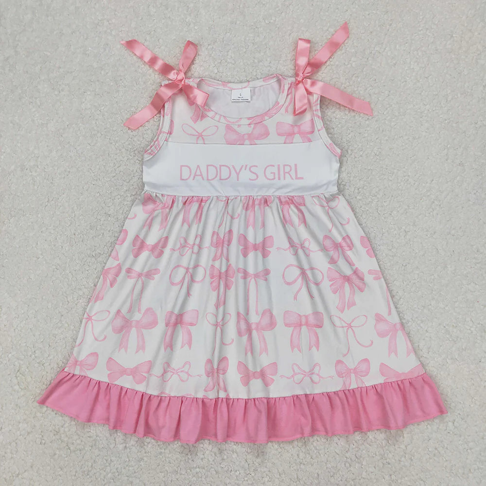 11.10 RTS Sibling Baby Girls Daddy's Girl Bows Rompers Dresses
