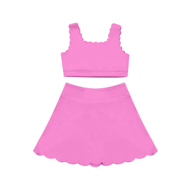 Minty Fresh Active Set for Little Girls - Sleeveless Top, Skirt and Shorts