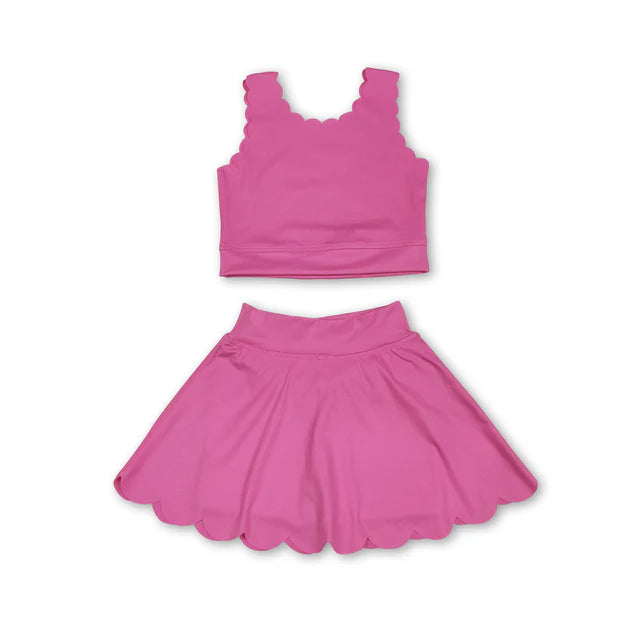 RTS Sibling sleeveless top skirt shorts kids girls active set