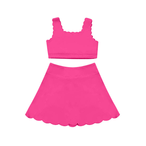 Minty Fresh Active Set for Little Girls - Sleeveless Top, Skirt and Shorts