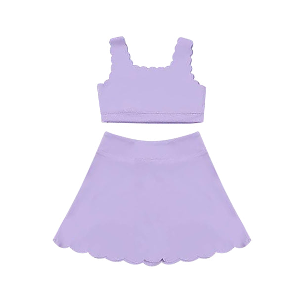 Minty Fresh Active Set for Little Girls - Sleeveless Top, Skirt and Shorts