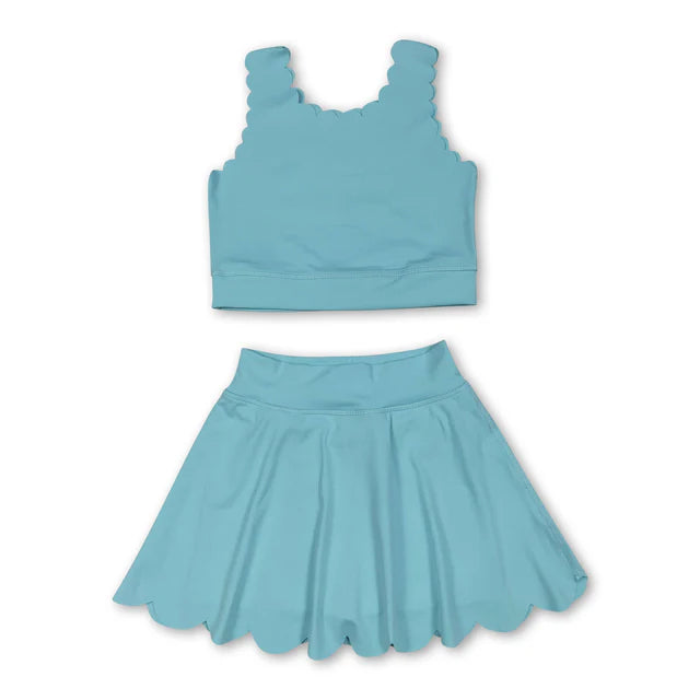 RTS Sibling sleeveless top skirt shorts kids girls active set