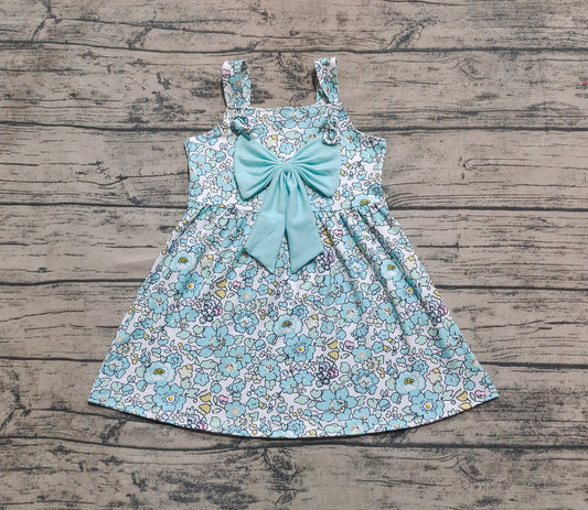4.12 GSD2106 Sample 10days Arrived RTS Floral straps bow kids girls spring summer dresses