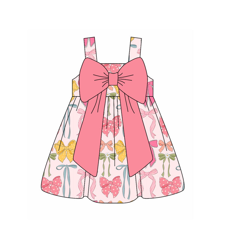 Princess Baby Girls Summer Dresses with Colorful Bow Straps Cute And Stylish Girls Clothing for Warm Weather