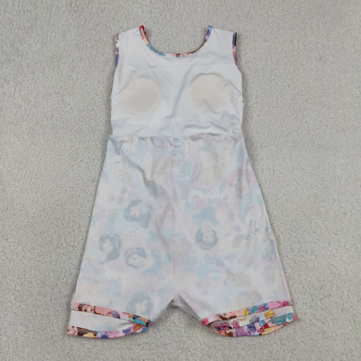 GSD2136 RTS NO MOQ （In stock ）Sleeveless floral kids girls athletic dresses