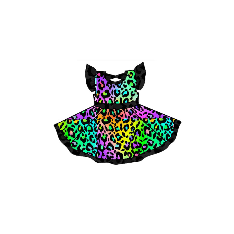 Colorful Leopard Print Short Sleeve Pajamas for Baby Kids Comfortable Sleepwear Soft Polyester Clothing