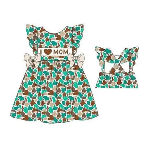 Kids Boys Camouflage Short Set - I Love Mom Top Matching Clothing for Children