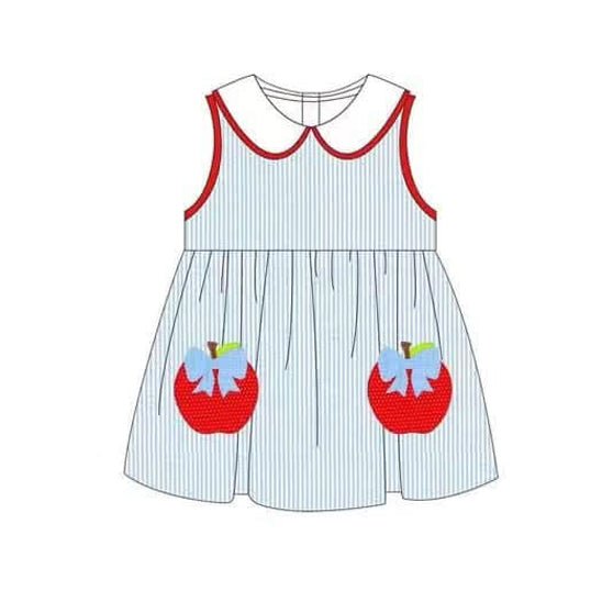Girls Stripe Apple Bow Tunic Short Set Back to School Clothes Vintage Preppy Outfit Ages 4-12