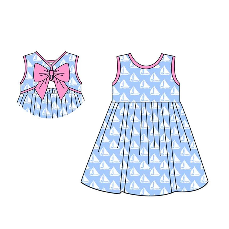 Girls Sleeveless Boat Button Tunic Short Set Summer Clothing Comfortable Breathable Kids Outfit with Adjustable Buttons