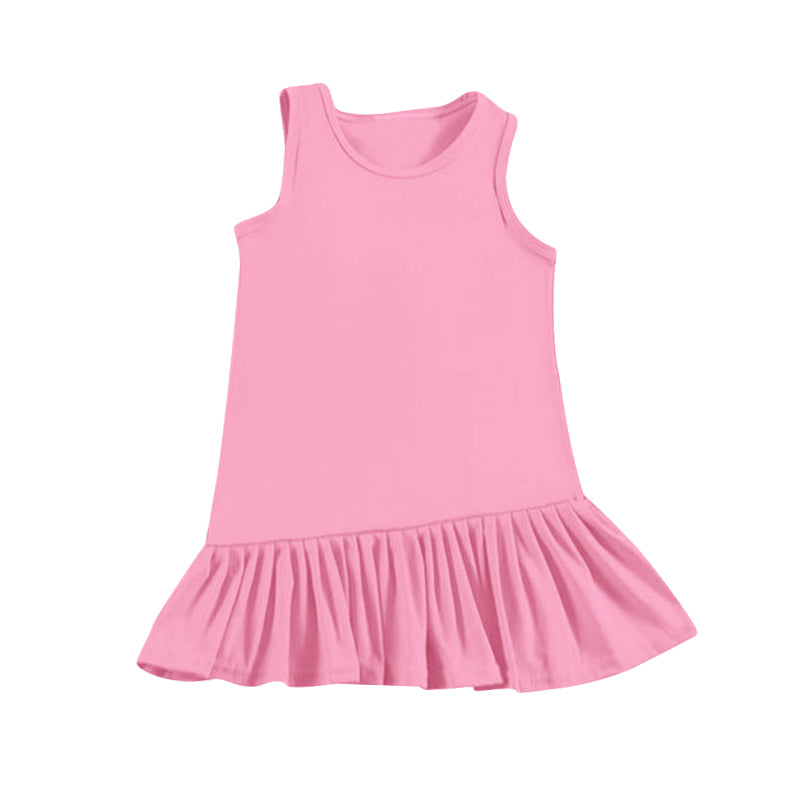 Kids Girls Sleeveless Yellow Ruffle Summer Athletic Dresses - Lightweight Comfortable Girls' Clothing for Warm Weather