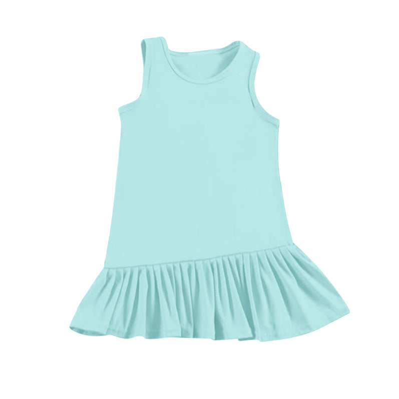 Kids Girls Sleeveless Yellow Ruffle Summer Athletic Dresses - Lightweight Comfortable Girls' Clothing for Warm Weather