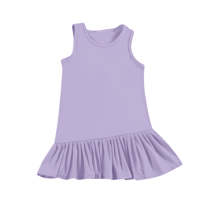 Kids Girls Sleeveless Yellow Ruffle Summer Athletic Dresses - Lightweight Comfortable Girls' Clothing for Warm Weather