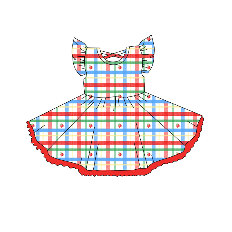 Kids Girls Summer Dress with Flutter Sleeves Pink Light Blue Bow - Cute And Fluffy Children's Clothing for Girls