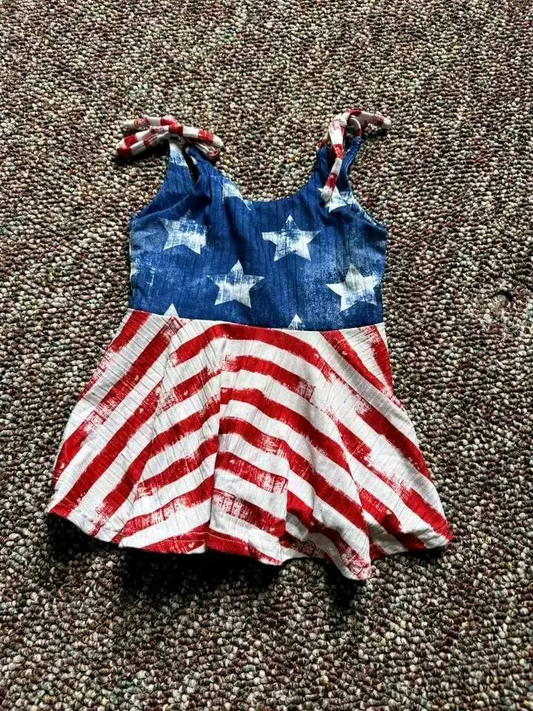 GSD2269 Pre order Stars straps stripe baby girls 4th of july dresses