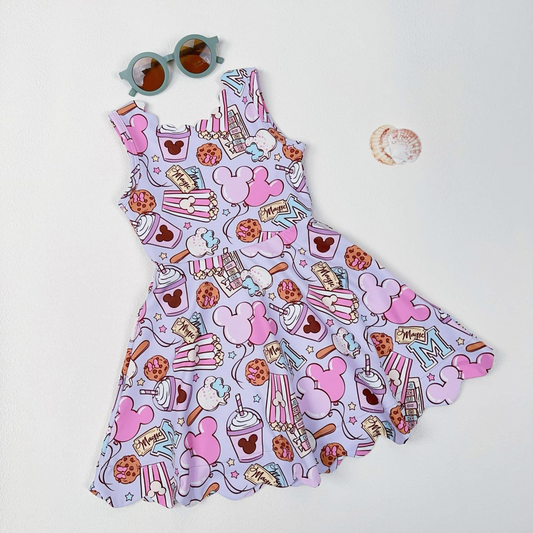 5.15  GSD2368  Pre order Baby Girls Cartoom Magic Sleeveless Dress