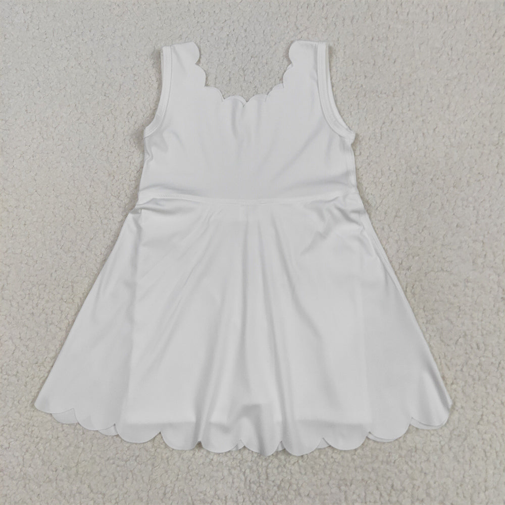 8.18  Sibling Baby Girls Summer Yoga Dress Peach sleeveless kids girls summer athletic dresses