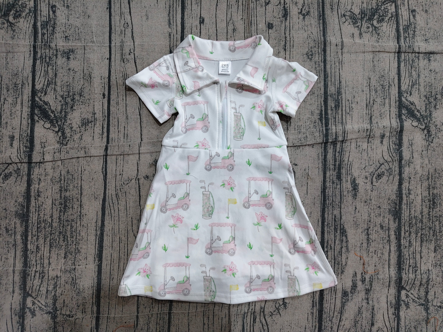 4.22 GSD2410 Sample No Moq Short sleeves golf zipper kids girls polo athletic dress
