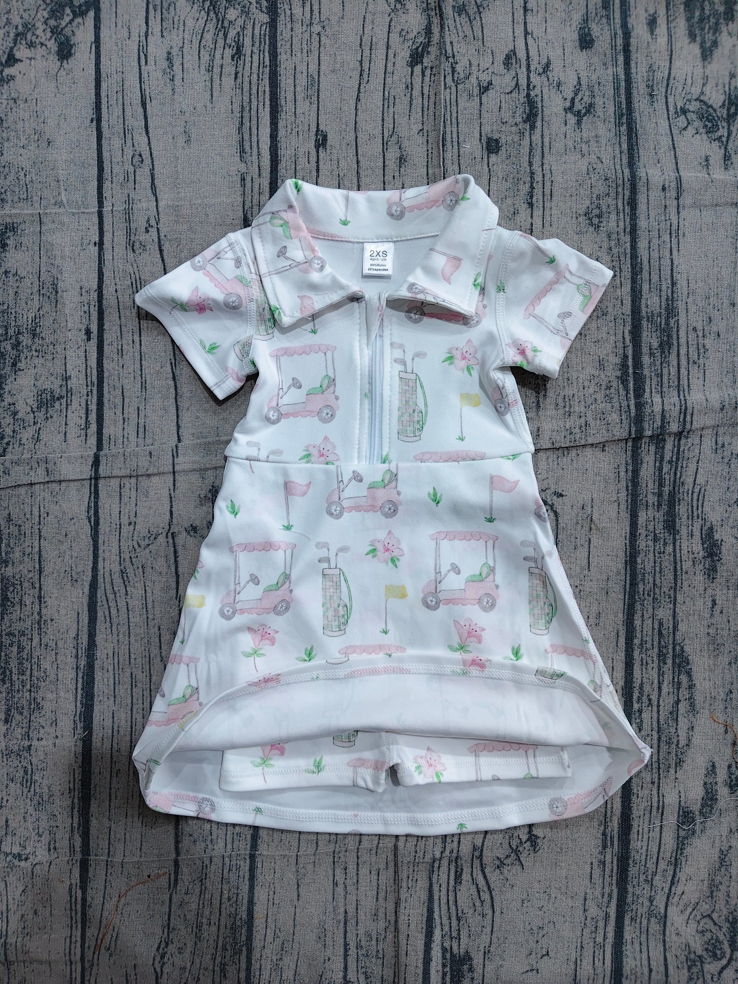 4.22 GSD2410 Sample No Moq Short sleeves golf zipper kids girls polo athletic dress
