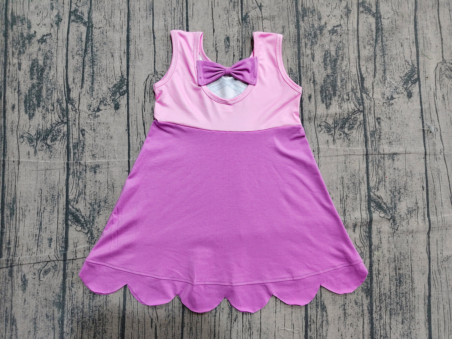 4.23 GSD2518  Sample No Moq Baby Girls Hot Pink Sleeveless Knee Length Dress