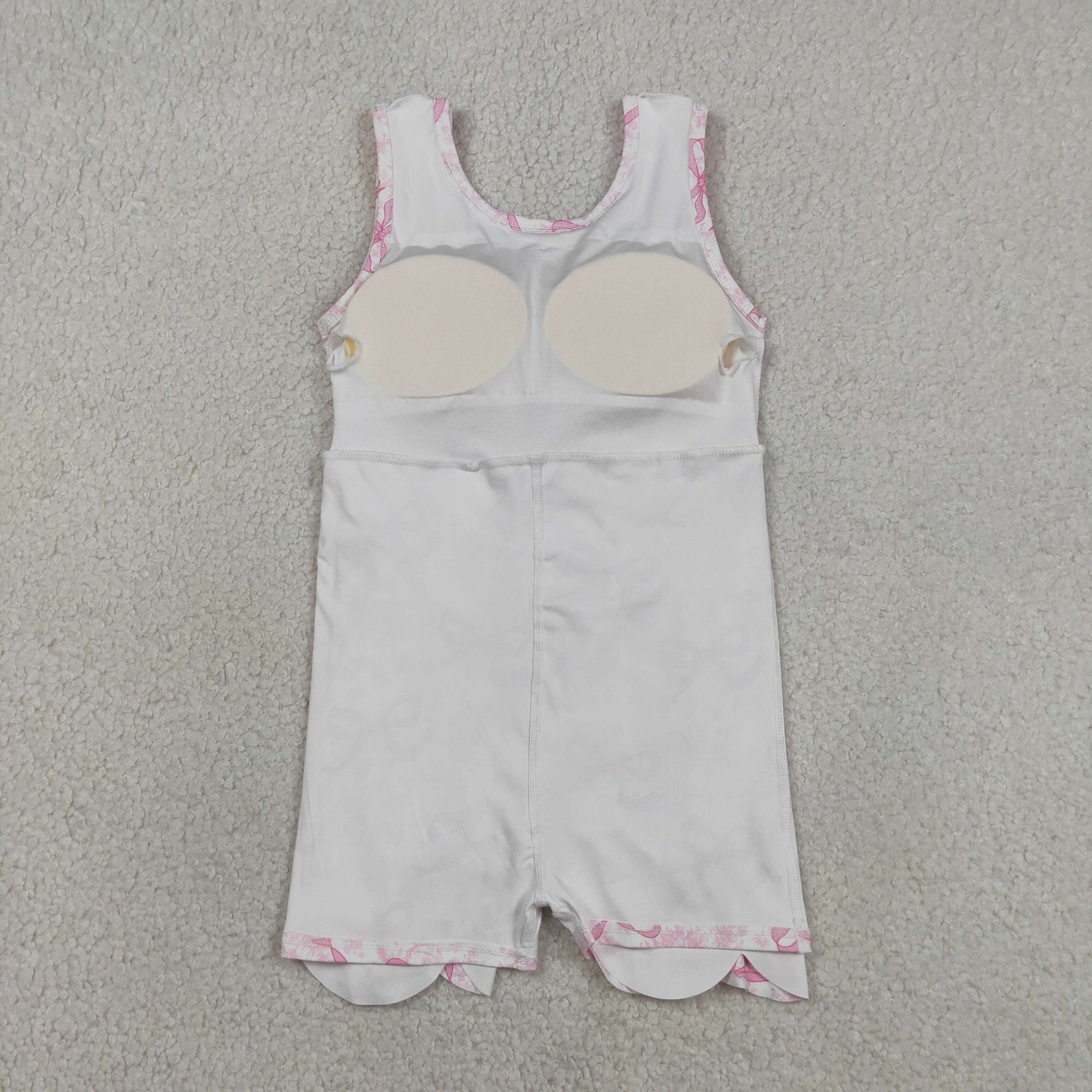 GSD2572 RTS NO MOQ （In stock ）Sleeveless floral pink bow girls summer athletic dress