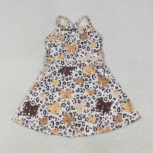9.29 RST Sibling 3 Colors Baby Girls Colorful Leopard Shorts Yoga Active Knee Length Dresses