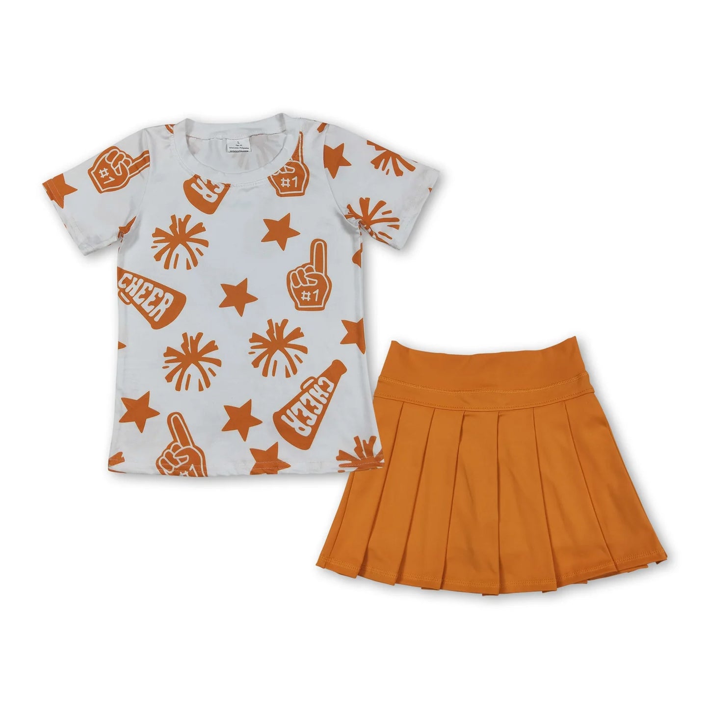 8.20 RTS Sibling Baby Girls Cheer Plaid Shirts Top Yoga Skorts Team Sets