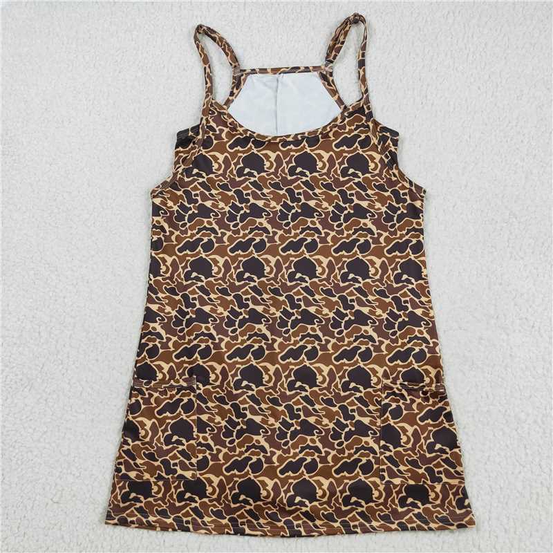 RTS Sibling Summer Athletic Dresses for Girls And Women with Straps Bottomland Camo