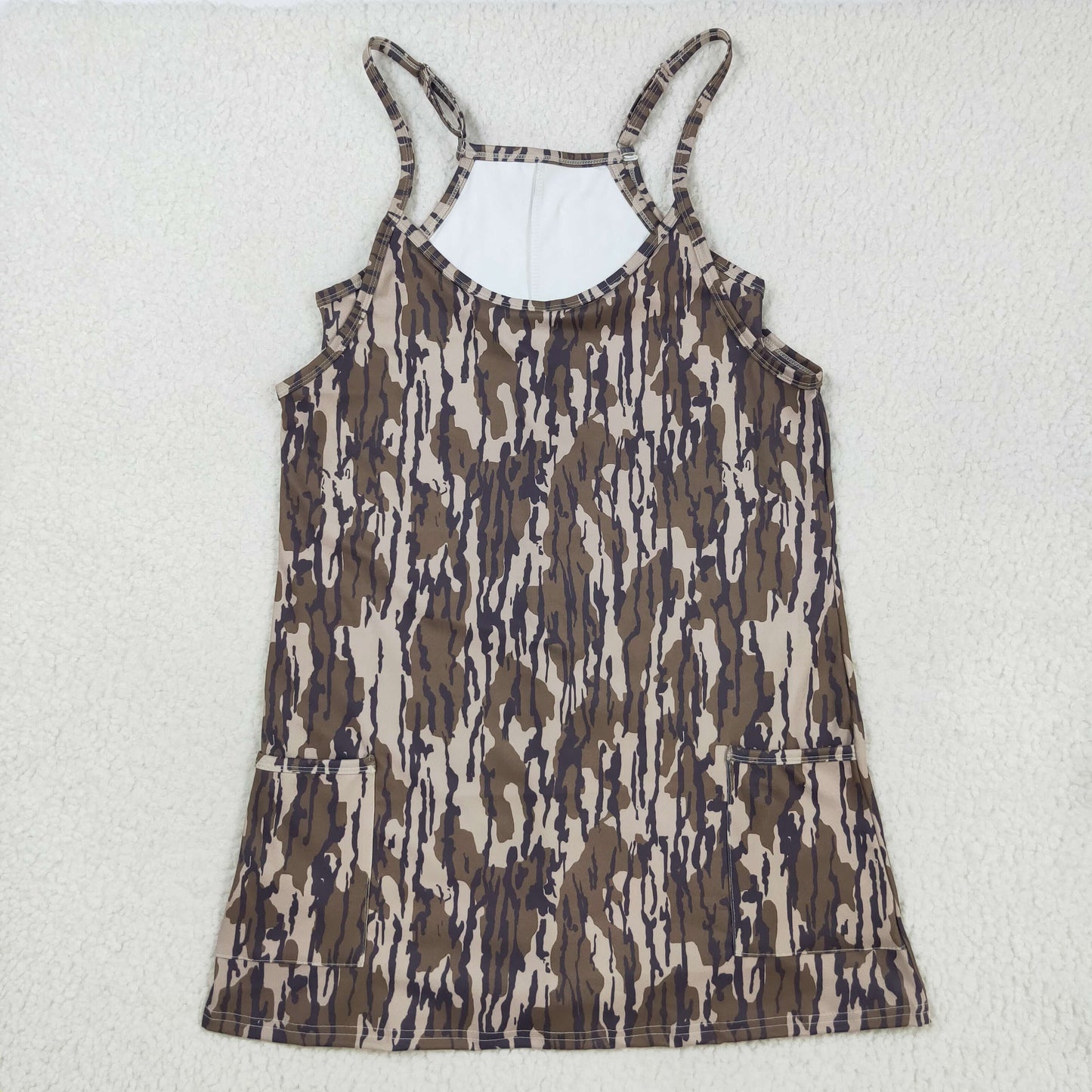 USA Warehouse (IN STOCK)  Women's Camouflage Pocket Zipper Pullover Summer Button down Pajamas Yoga Dress Adult Casual Comfortable Sleepwear