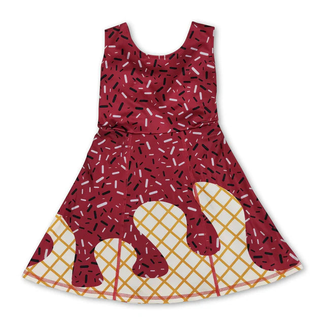RTS Sibling khaki sprinkle ice cream girls team athletic dress