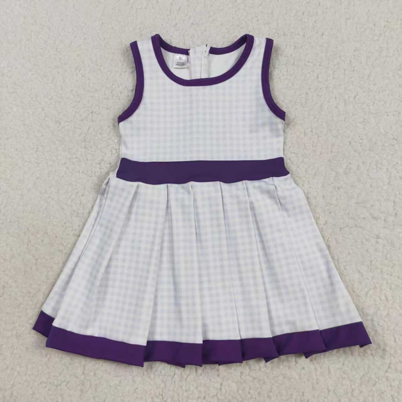 9.29 RST Sibling 3 Colors Baby Girls Plaid Sleeveless Ruffle Short Yoga Knee Length Dresses