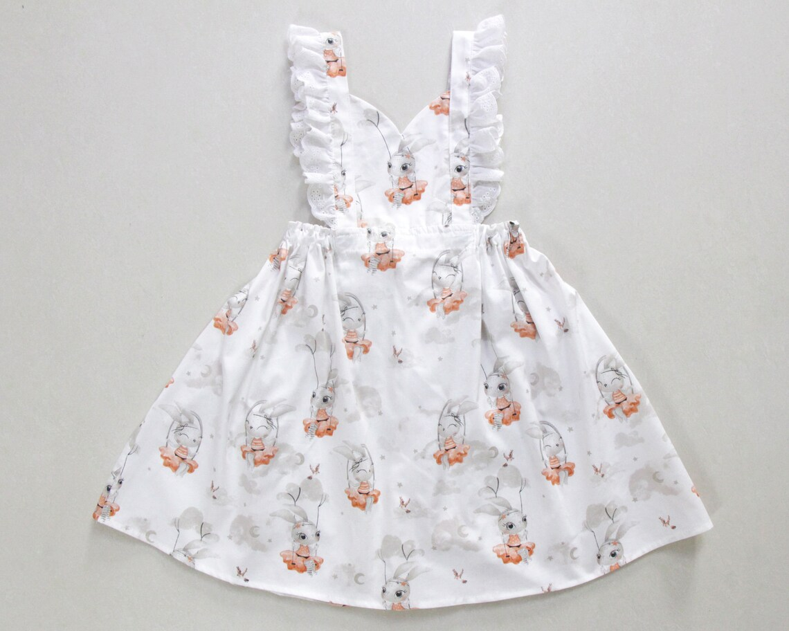 10.27 GSD2965 Pre Order No moq Baby Girls Flutter Sleeve Rabbits Plaid Easter Knee length Dresses