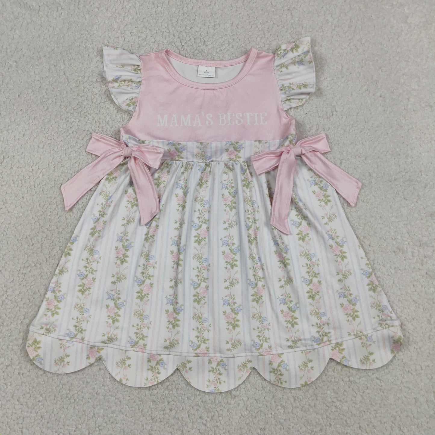 RTS Sibling Flutter sleeves floral mama's mini kids girls dresses