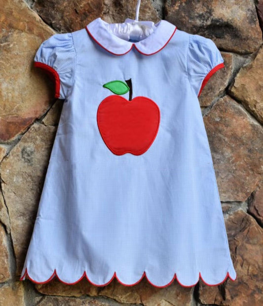 10.31 GSD3003 Pre order No Moq Baby Girls Short Sleeve Apple Collar Back to School Knee length Dresses