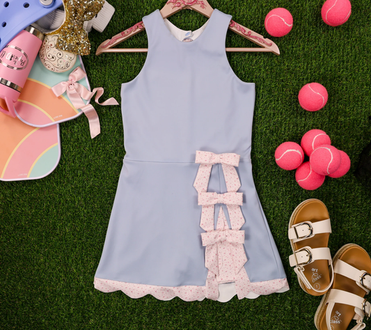 11.5 GSD3030 Pre order No Moq Yoga fabric Baby Girls Lavender Sleeveless Yoga Shorts Bows Knee Length Dresses