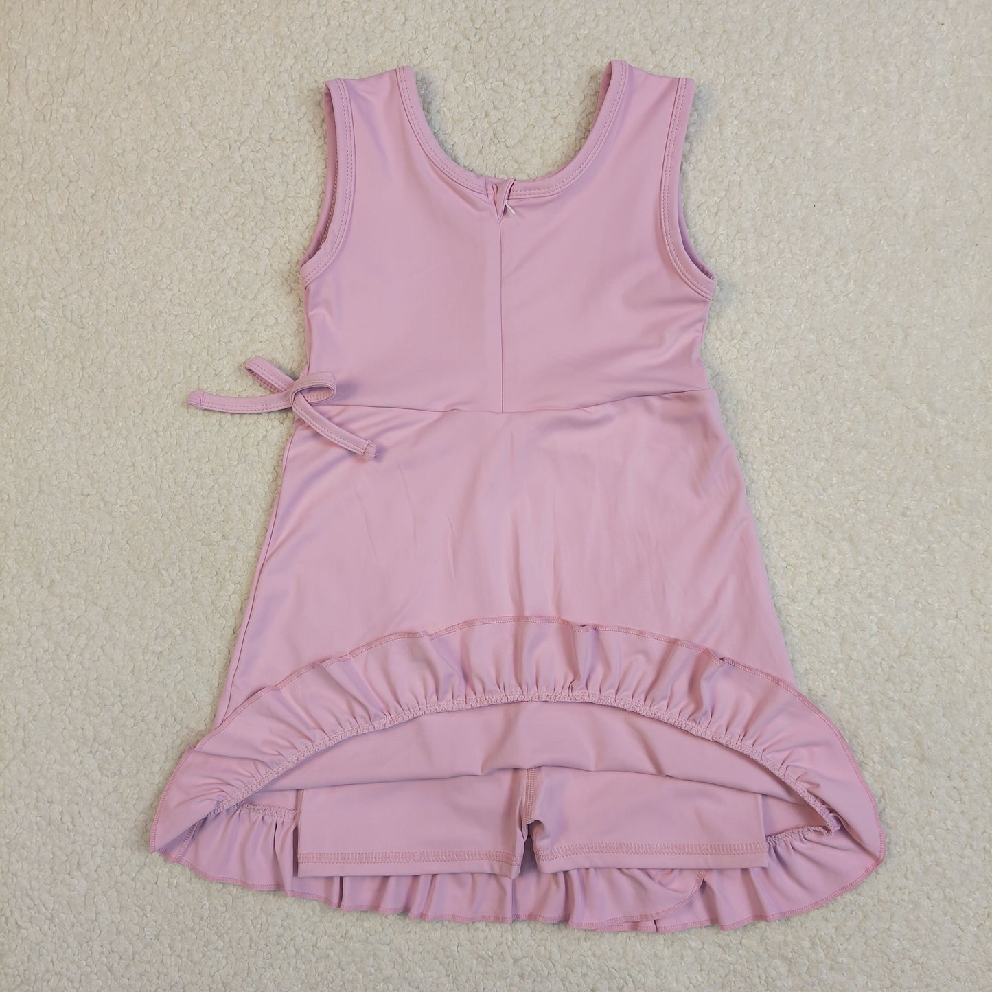 GSD3034 RTS NO MOQ （In stock ）Sleeveless ruffle kids girls summer athletic dresses