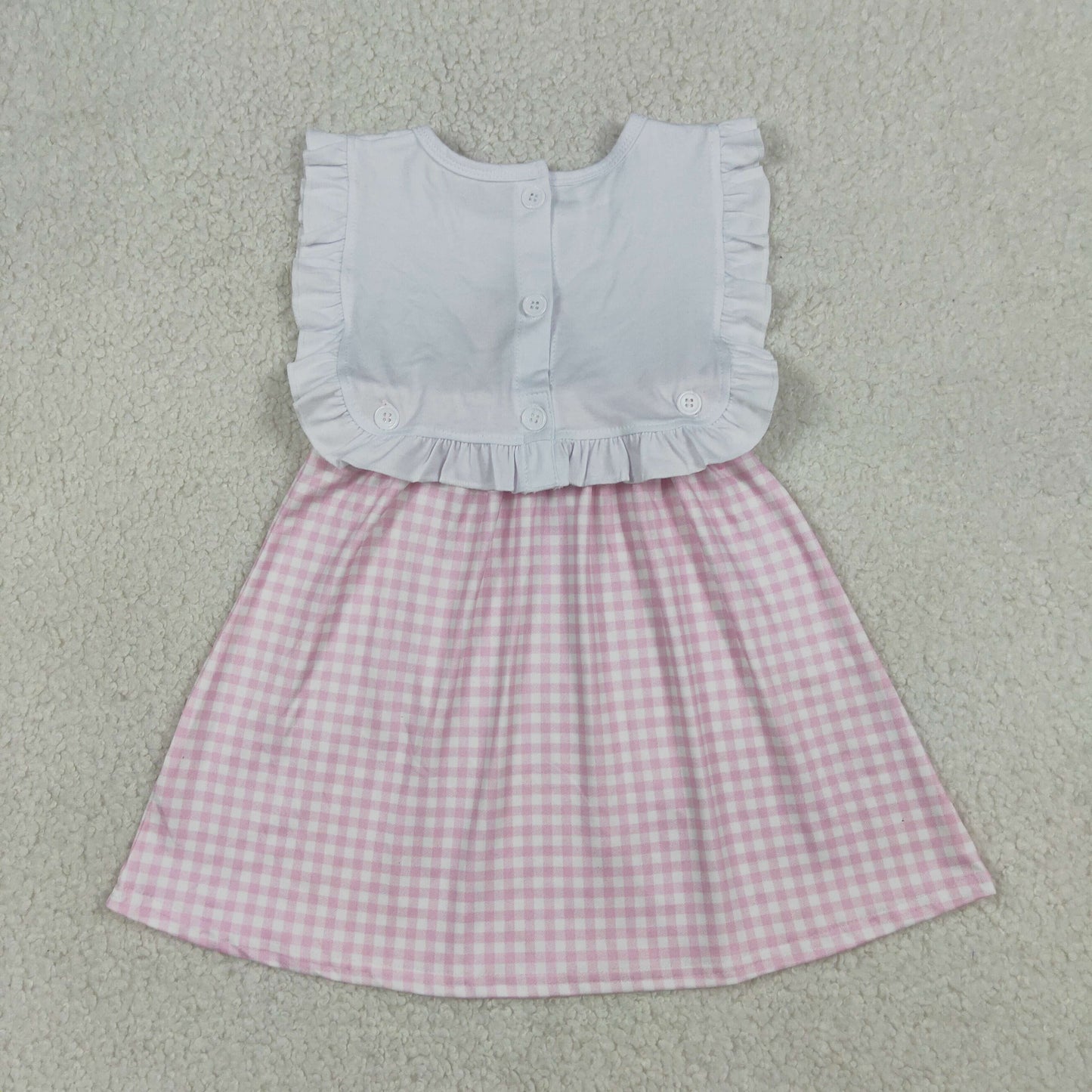 4.15 GSD3201 RTS NO MOQ （In stock ）Child of god cross pink plaid girls Easter dresses
