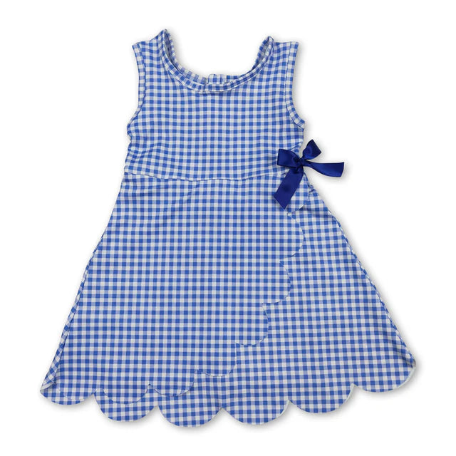 USA Warehouse (IN STOCK) Baby girls Solid color Straps floral ruffle athletic dresses and swimsuit set