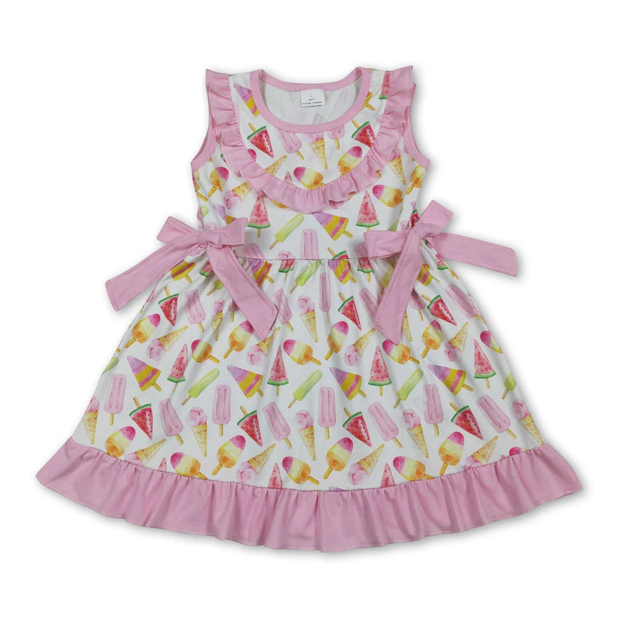 4.15 RTS Sibling popsicle watermelon ruffle kids girls summer dresses