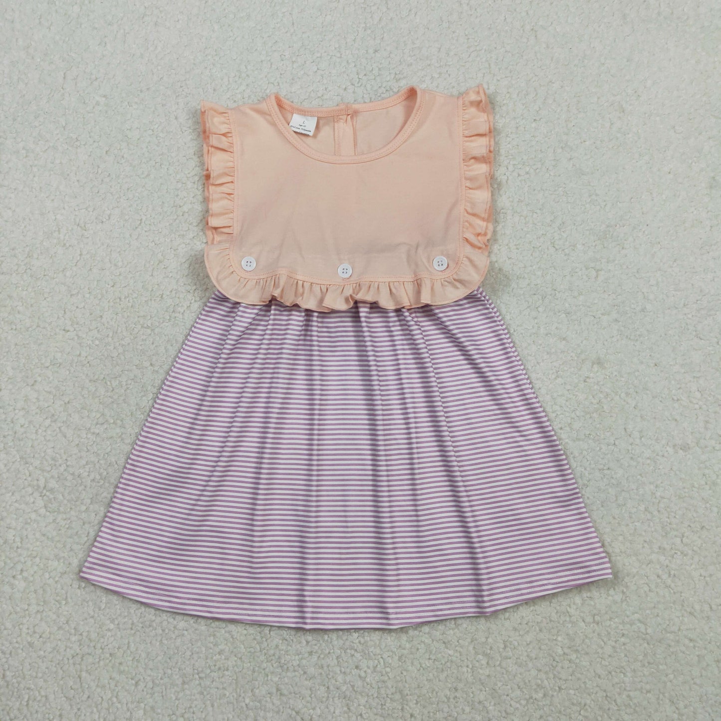 RTS Sibling Sleeveless ruffle stripe kids girls summer dresses and romper