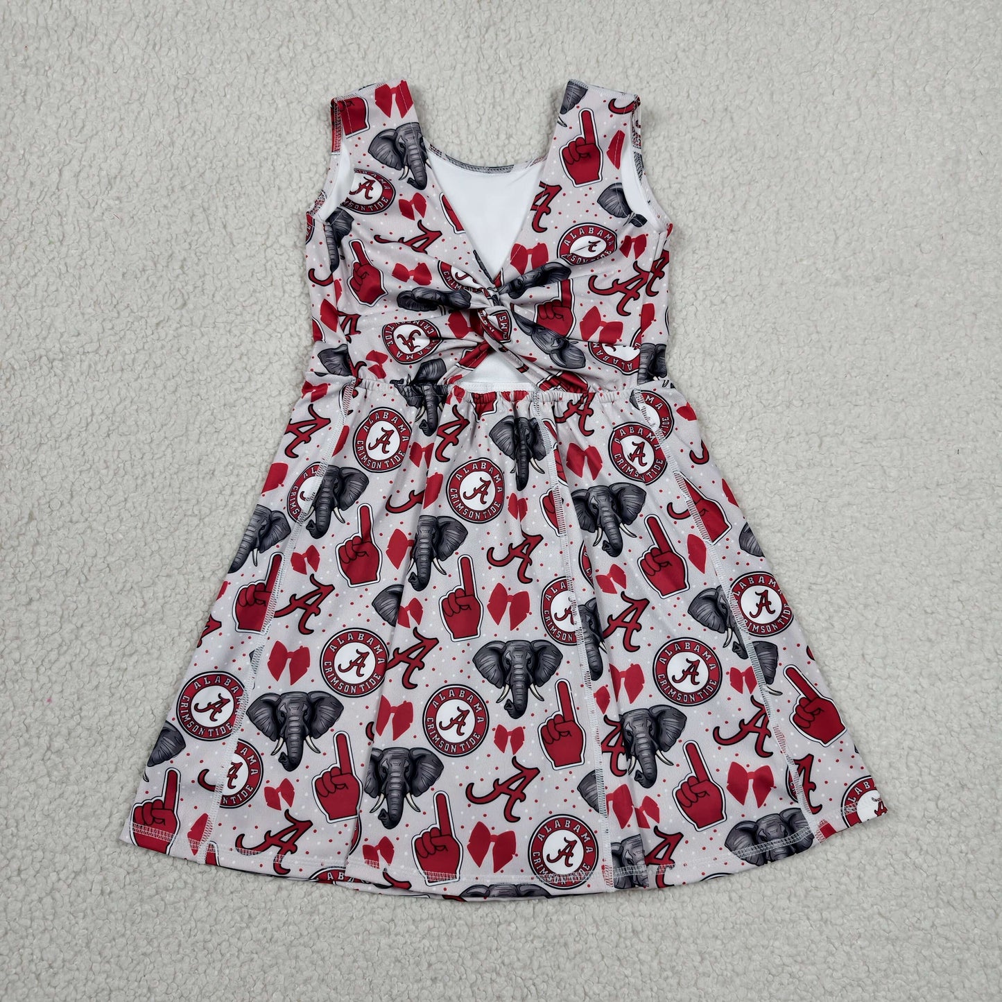 GSD3582 RTS NO MOQ （In stock）Baby Girls Elephants Team Yoga Active Shorts Knee Length Dresses