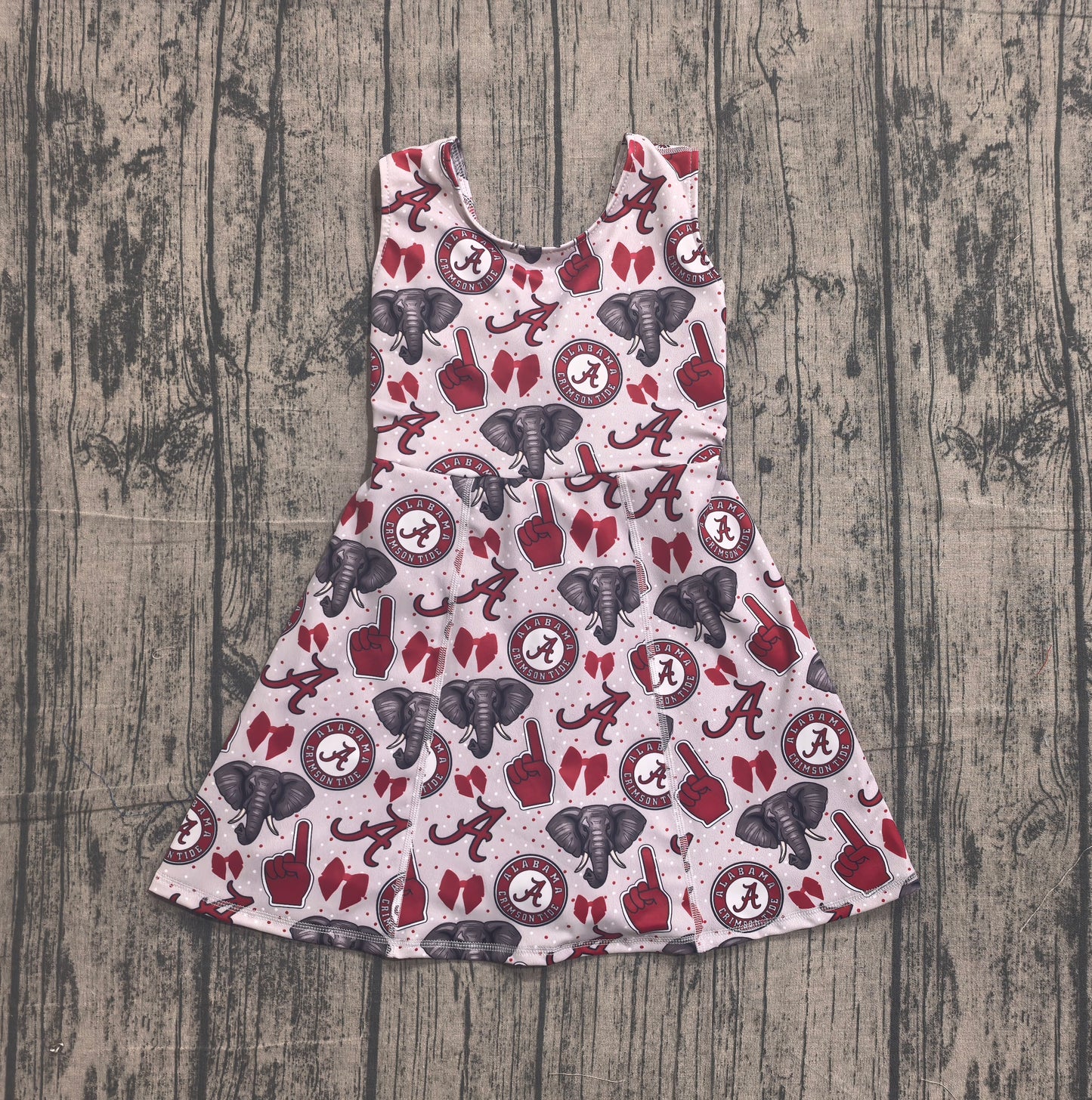 4.18 GSD3582 Sample No Moq Preorder Sleeveless A elephant bow kids girls team athletic dress