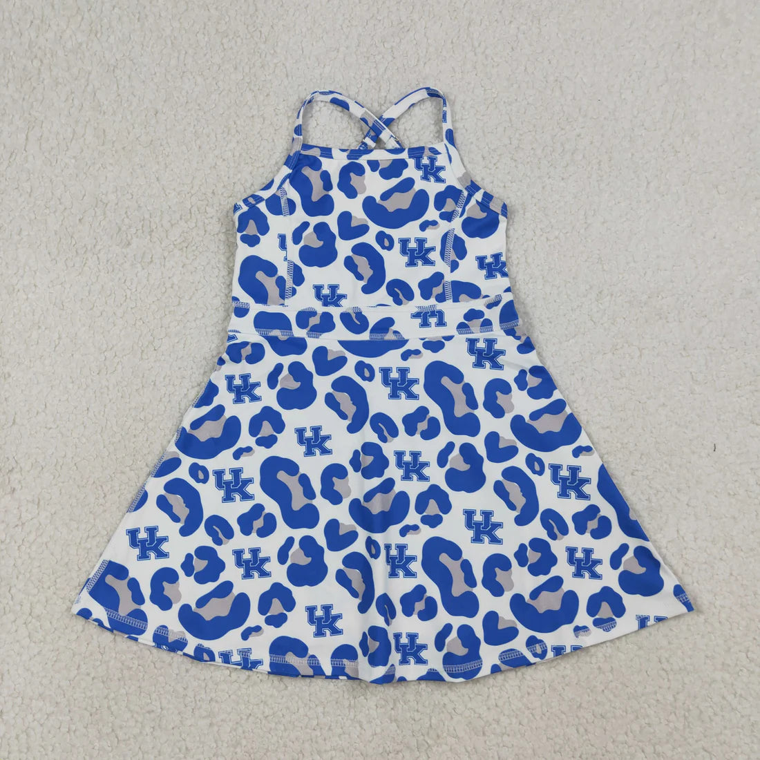 3.20 RST Sibling Baby Girls Strap Leopard Team Yoga Active Short Team Knee Length Dresses